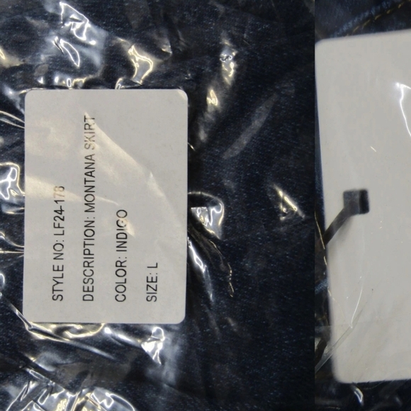 Luum Montana Denim Midi Skirt Indigo Blue Size L  Fit & Flare Waist - Picture 6 of 10